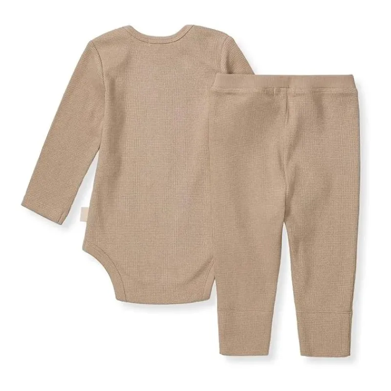 Burt's Bees Baby Baby Onesies & Bodysuits*Burts Bees - Baby Unisex Thermal Neutral Bodysuit & Pant Set, Cremini