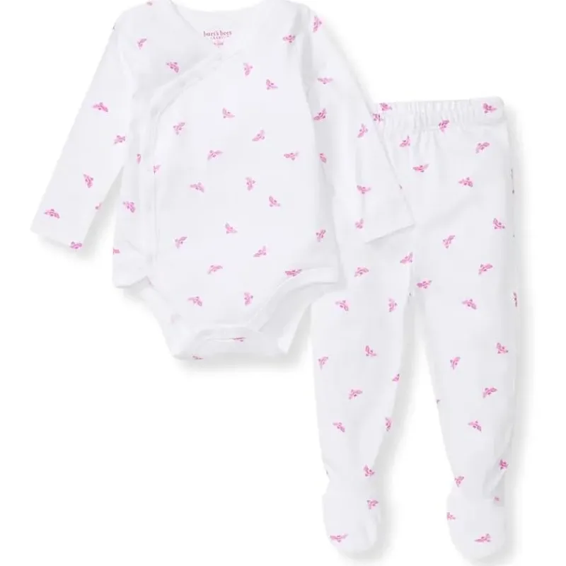 Burt's Bees Baby Baby Sleepwear*Burts Bees - Micro Golden Bee Bodysuit Set, Crocus