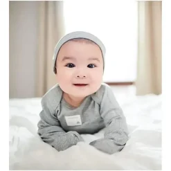 Burt's Bees Baby Baby One-Pieces|Clothing Gift Set*Burts Bees - 2Pk Baby Coveralls & Knot Top Hats, Heather Grey Preemie