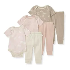 Burt's Bees Baby Baby Onesies & Bodysuits*Burts Bees - 6Pk Baby Girl Organic Cotton Bodysuit & Pant Set, Ranunculus