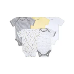 Burt's Bees Baby Baby Onesies & Bodysuits*Burt's Bees - 5Pk Baby Short Sleeve Bodysuits, Sunshine