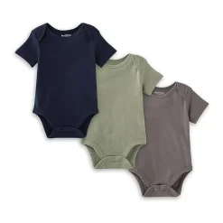 Burt's Bees Baby Baby Onesies & Bodysuits*Burts Bees - 3Pk Baby Unisex Organic Solid Short Sleeve Bodysuits, Midnight