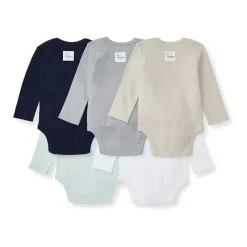 Burt's Bees Baby Baby Onesies & Bodysuits*Burts Bees - 5Pk Baby Unisex Solid Long Sleeve Bodysuits, Midnight