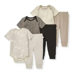Burt's Bees Baby Baby Onesies & Bodysuits*Burts Bees - 6Pk Baby Unisex Organic Cotton Bodysuit & Pant Set, Limestone