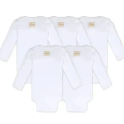 Burt's Bees Baby Baby Onesies & Bodysuits*Burts Bees - 5Pk Bee Essential Long Sleeve Bodysuit, Cloud