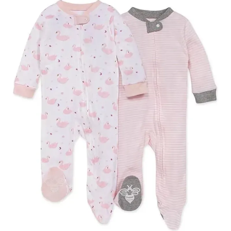 Burt's Bees Baby Baby Sleepwear*Burts Bees - 2Pk Graceful Swans Sleep & Play, Dawn