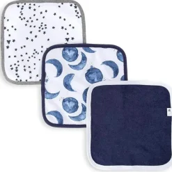 Burt's Bees Baby Baby Washcloths*Burts Bees - 3Pk Hello Moon! Baby Washcloths, Blue Indigo
