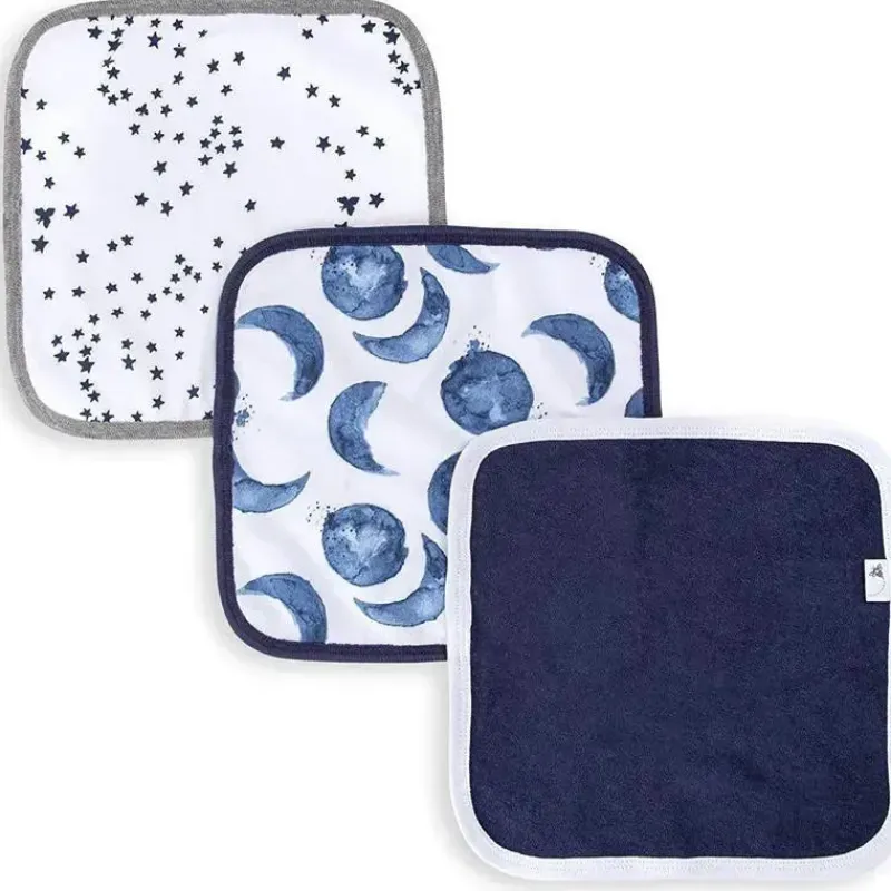 Burt's Bees Baby Baby Washcloths*Burts Bees - 3Pk Hello Moon! Baby Washcloths, Blue Indigo