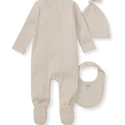 Burt's Bees Baby Baby Sleepwear*Burts Bees - 3Pk Jumpsuit, Hat & Bib Set, Limestone