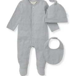 Burt's Bees Baby Baby Sleepwear*Burts Bees - 3Pk Jumpsuit, Hat & Bib Set, Quarry