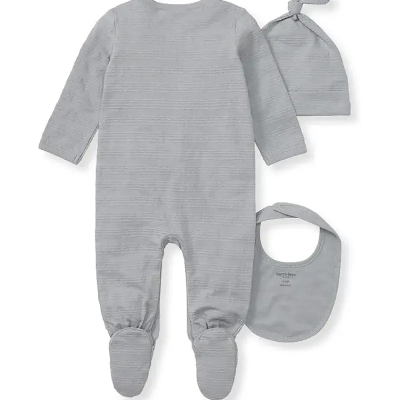 Burt's Bees Baby Baby Sleepwear*Burts Bees - 3Pk Jumpsuit, Hat & Bib Set, Quarry