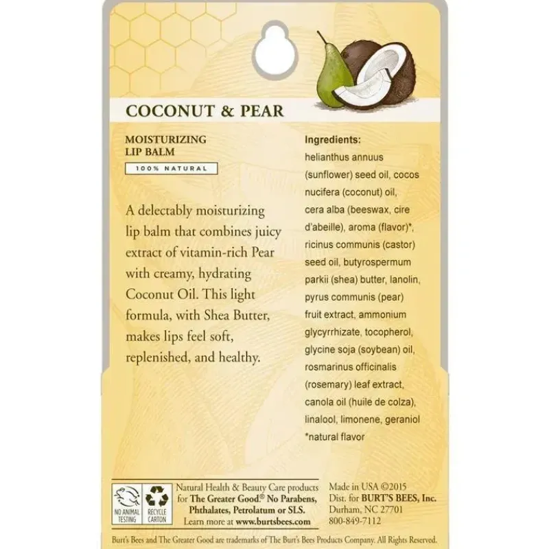 Burt's Bees Baby Oral & Nasal Care*Burts Bees - 2Pk Lip Balm Coconut & Pear