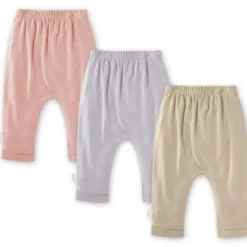 Burt's Bees Baby Baby Shorts, Jeans & Pants*Burts Bees - 3Pk Organic Cotton Baby Harem Pants, Pink Sand
