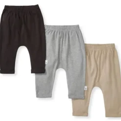 Burt's Bees Baby Baby Shorts, Jeans & Pants*Burts Bees - 3Pk Organic Cotton Baby Harem Pants, Ash