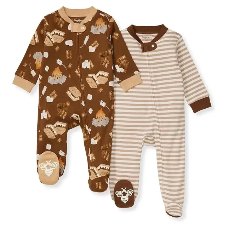 Burt's Bees Baby Baby Sleepwear*Burts Bees - 2Pk S'mores Please Sleep & Play, Hunter
