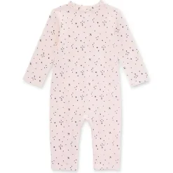 Burt's Bees Baby Baby Sleepwear*Burts Bees - Ribbed Ditsy Petal Jumpsuit, Dawn