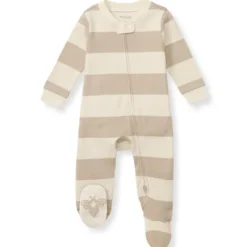 Burt's Bees Baby Baby Sleepwear*Burts Bees - Rugby Stripe Sleep & Play, Oat