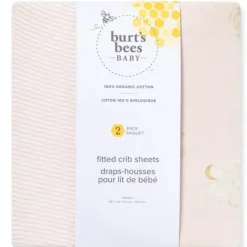 Burt's Bees Baby Crib & Bed Sheets*Burts Bees - Set Of 2 Good Night Sky Crib Sheets, Ranunculus