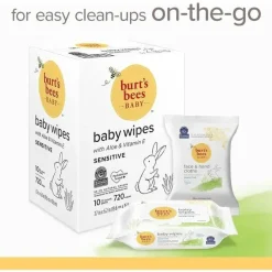 Burt's Bees Baby Wipes & Warmers*Burt’s Bees - Unscented Natural Baby Wipes for Sensitive Skin, 72 Wipes 10 Pack