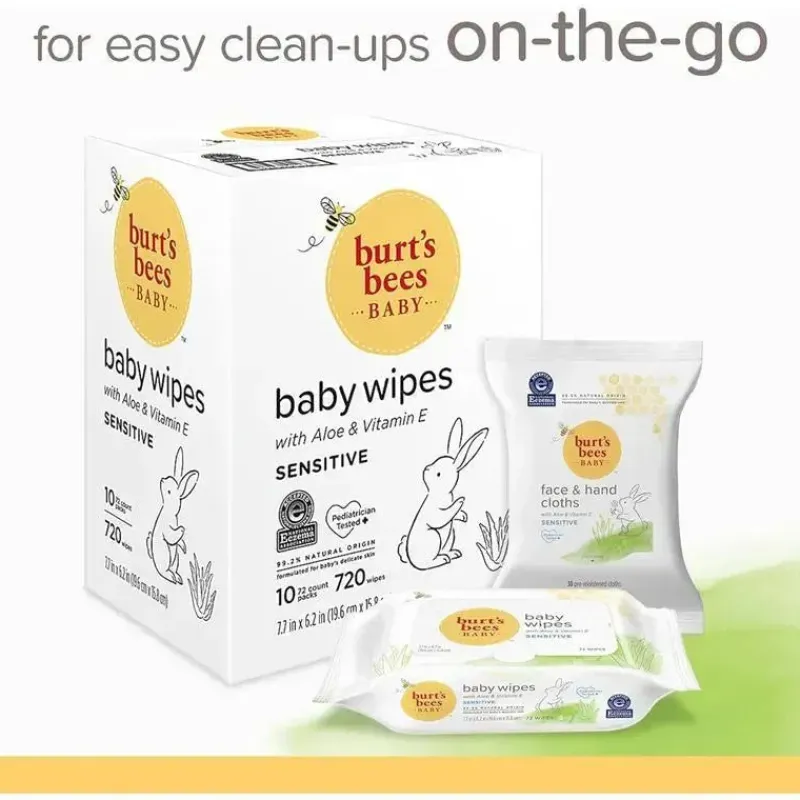 Burt's Bees Baby Wipes & Warmers*Burt’s Bees - Unscented Natural Baby Wipes for Sensitive Skin, 72 Wipes 10 Pack