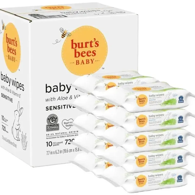 Burt's Bees Baby Wipes & Warmers*Burt’s Bees - Unscented Natural Baby Wipes for Sensitive Skin, 72 Wipes 10 Pack