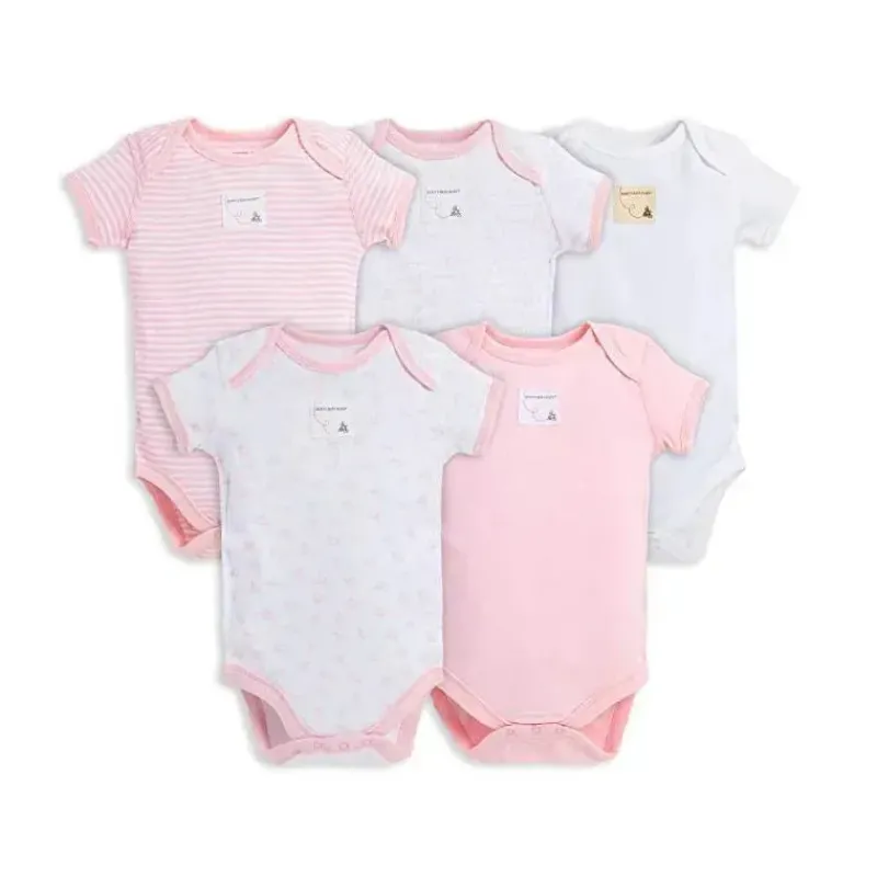 Burt's Bees Baby Baby Onesies & Bodysuits*Burt's Bees 5-Pack Short Sleeve Bodysuits, Blossom