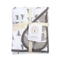 Burt's Bees Baby Blankets & Quilts*Burt's Bees Pine Forest Reversible Jersey Swaddle Blanket Heather Grey Hanger