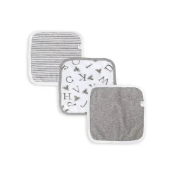 Burt's Bees Baby Baby Washcloths*Burt's Bees Set Of 3 A-Bee-C Washcloths Heather Grey One Size Hanger Grey
