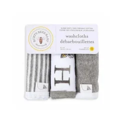 Burt's Bees Baby Baby Washcloths*Burt's Bees Set Of 3 A-Bee-C Washcloths Heather Grey One Size Hanger Grey