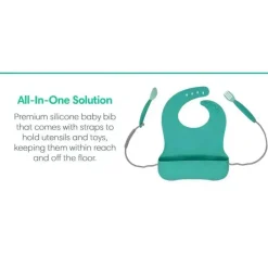 Busy Baby High Chair Accessories|High Chair*- Bungee Bib | Spearmint