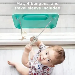Busy Baby Utensils & Accessories|Dishes, Utensils & Food Containers*- Silicone Mat, Suction Cups, 4 Straps to Secure Baby Essentials, Spearmint