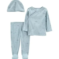 Carter's Baby Sets*Carters - Baby Boy 3Pk Side-Snap Top & Pant Set, Blue