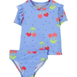 Carter's Baby Swimming Clothes*Carters - Baby Girl Cherry 2Pk Rashguard Set, Blue