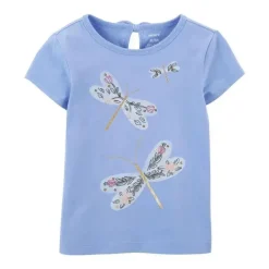 Carter's Baby Tops*Carter's - Baby Girl Dragonfly Jersey Tee, Blue
