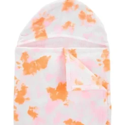Carter's Baby Bath Towels*Carters - Baby Girl Tie Dye Hooded Towel, Pink/Orange