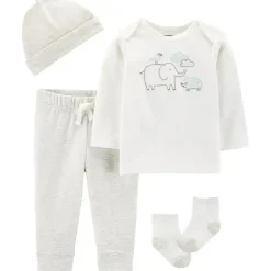 Carter's Baby Sets*Carter's - 4-Piece Peanut Take-Me-Home Set, Ivory/Heather