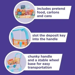 Casdon Toys Pretend Play*Casdon - Colourful Toy Shopping Trolley for Children Aged 3 plus