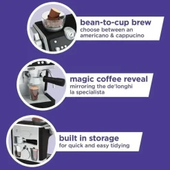 Casdon Toys Pretend Play*Casdon - DeLonghi Toys Barista Coffee Machine with Sounds and Magic Coffee Reveal, For Children Aged 3 plus
