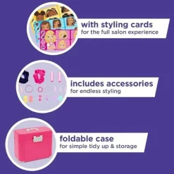 Casdon Toys Pretend Play*Casdon - Ultimate Styling Case with LightUp Mirror, Style Book, and Hair Accessories. Playset for Children Aged 3 plus