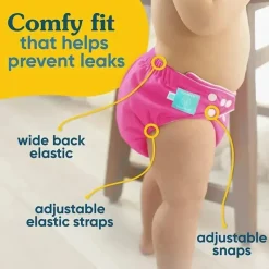 Charlie Banana Swim Diapers*- Hot Pink Baby Fleece Reusable and Washable Cloth Diaper System