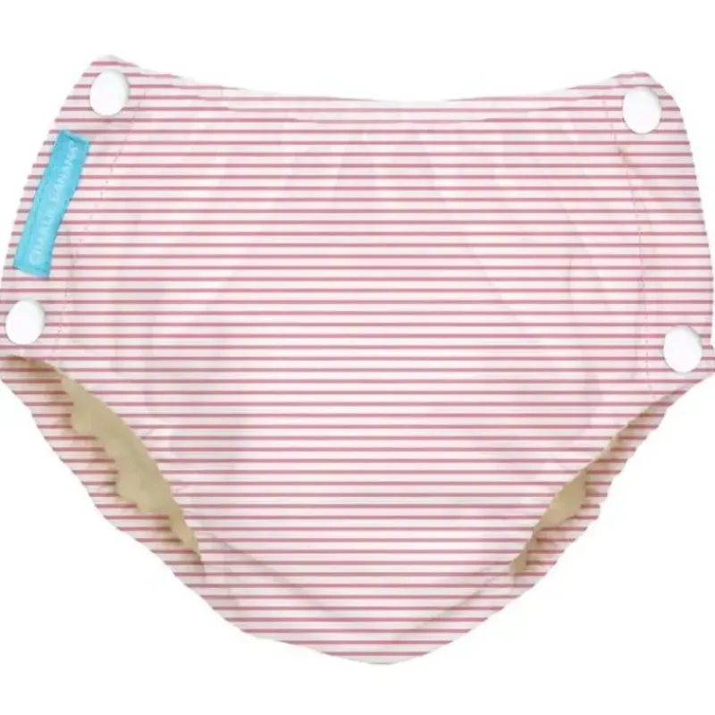 Charlie Banana Cloth & Reusable Diapers*- Pencil Stripes Pink Baby Reusable Swim Diaper with Snaps