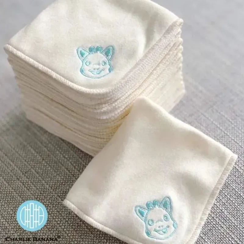 Charlie Banana Cloth & Reusable Diapers*- 10Pk Double Sided Organic Wipes Sophie La Girafe