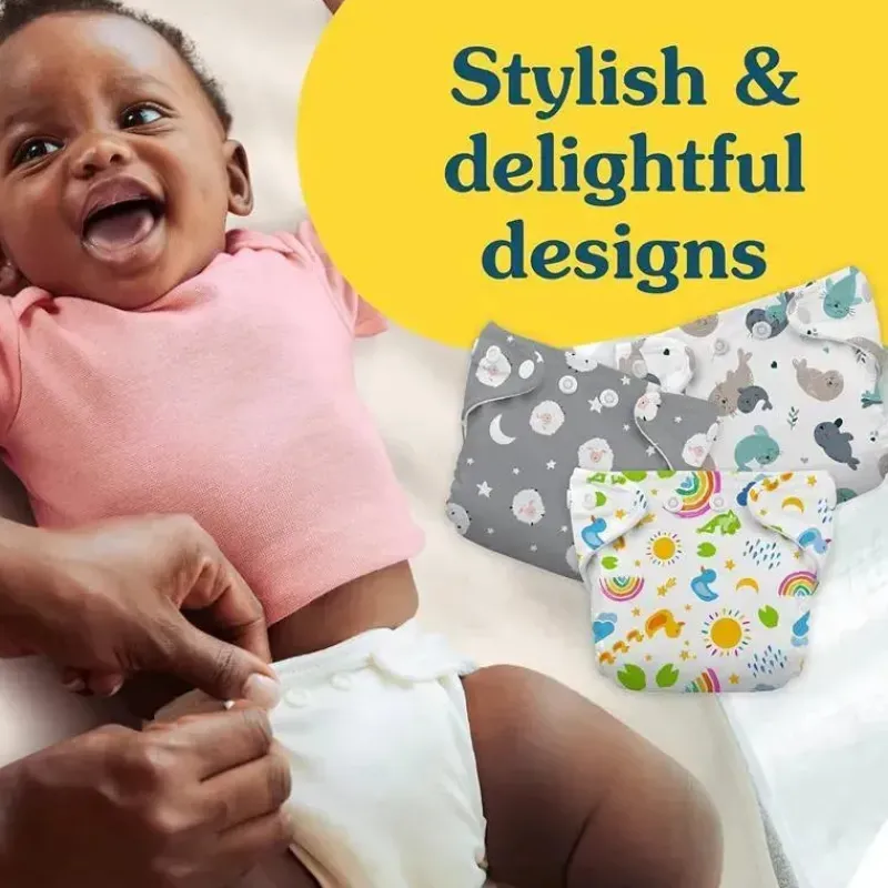 Charlie Banana Cloth & Reusable Diapers*- Reusable Washable Cloth Diaper, Adjustable Newborn Size, Blue