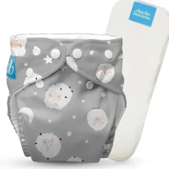 Charlie Banana Cloth & Reusable Diapers*- Reusable Washable Cloth Diaper, Adjustable One Size, Sweet Dreams On Grey