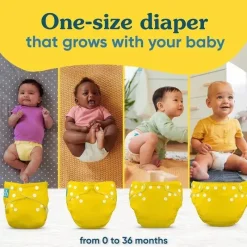 Charlie Banana Cloth & Reusable Diapers*- Reusable Washable Cloth Diaper, Adjustable One Size, Sweet Dreams On Grey