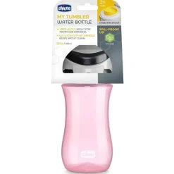 Chicco Straw, Sippy & Training Cups|Dishes, Utensils & Food Containers*- My Tumbler Open Rim Water Bottle with Free-Flow Spou, Pink, 2+ Years, 12oz
