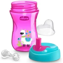 Chicco Straw, Sippy & Training Cups|Dishes, Utensils & Food Containers*- Natural Fit Straw Trainer Cup, Pink/Purple