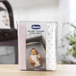 Chicco Playard Sheets & Accessories*2 Pack Lullaby Playard Sheets, Pink Dot