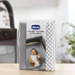 Chicco Playard Sheets & Accessories*2 Pack Lullaby Playard Sheets, Grey Diamond