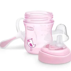 Chicco Straw, Sippy & Training Cups|Dishes, Utensils & Food Containers*- Silicone Spout Transition Sippy Cup 7Oz Pink 4M+
